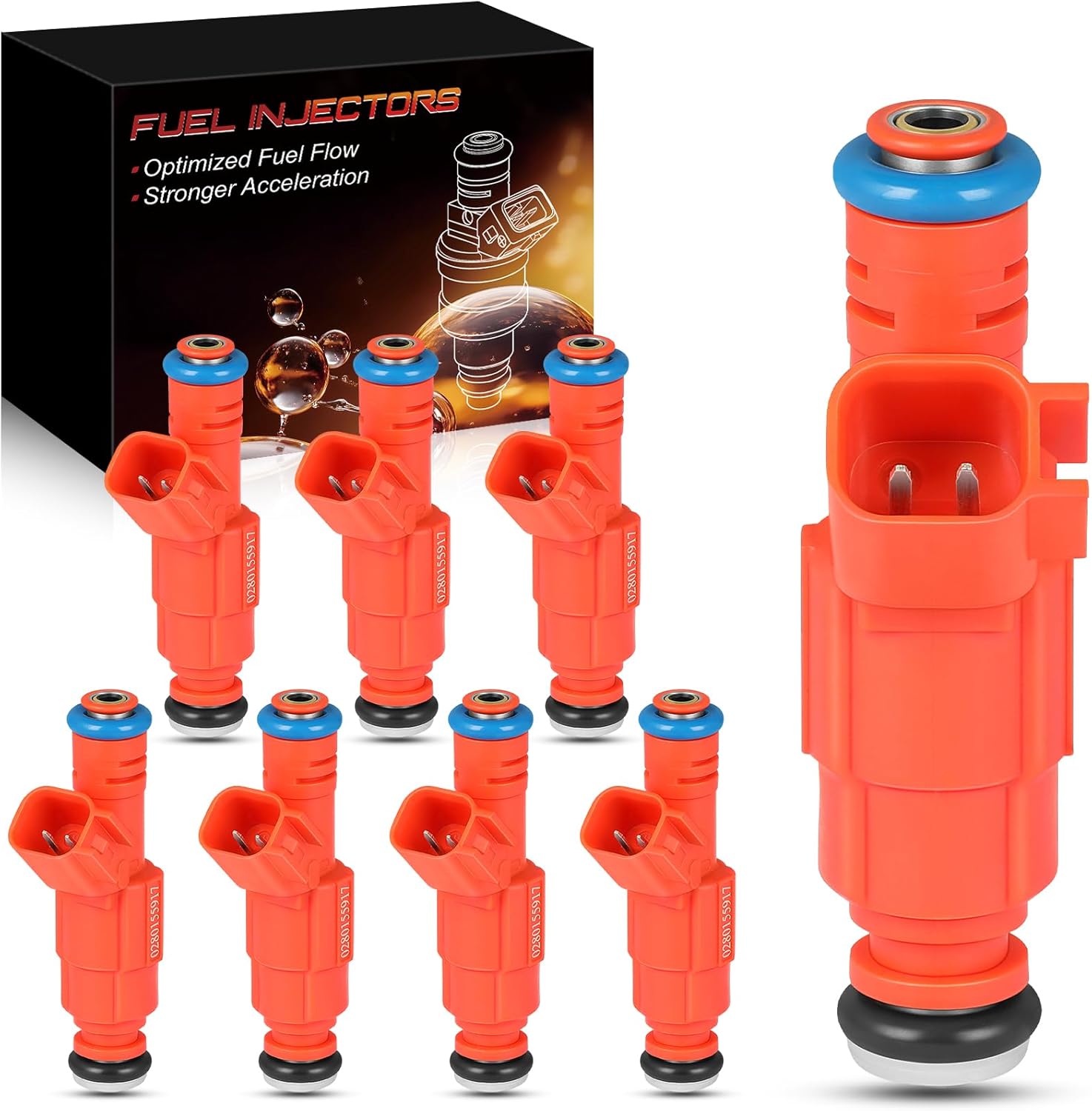 0280155917 4.6L Fuel Injectors Fit For:-Ford Crown Victoria, For:-Lincoln Town Car 2003-2004, For:-Mercury Grand Marquis 2003-2004 V8 (Set of 8)