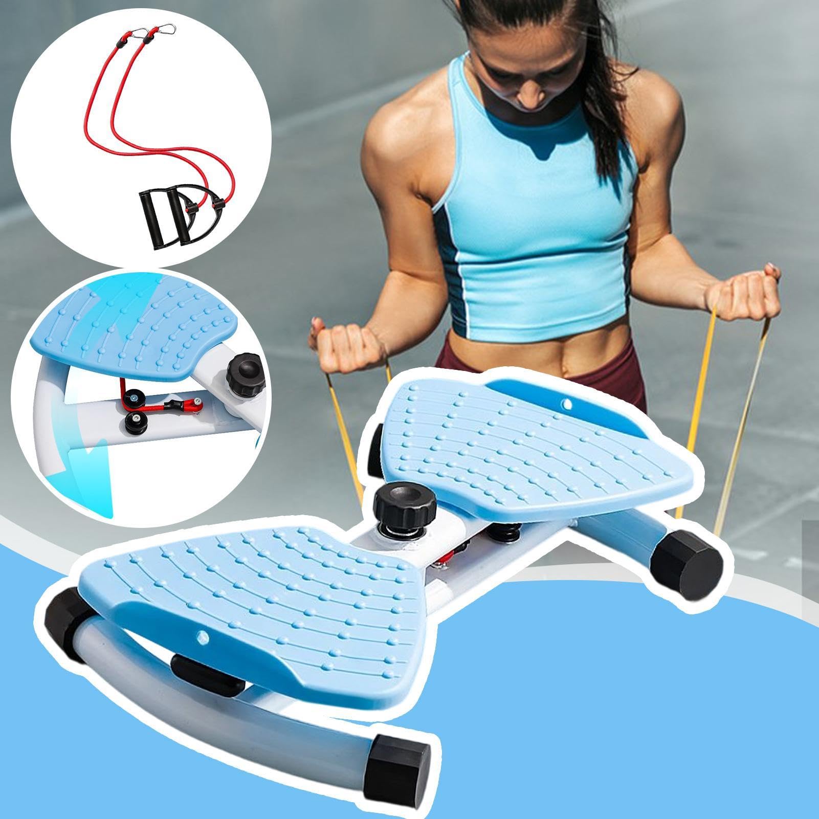 Ab Board Twist Machine | Allenamento addominale con fasce di resistenza | Tavola torsione addominale – per donne e uomini, casa, appartamento, palestra, fitness