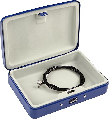 Miniatura 5 de SEPOX Twins - Caja de seguridad portátil de acero, gabinete de almacenamiento seguro de viaje personal para artículos pequeños, con cable de 3 pies