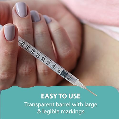Miniatura 6 de TRUEplus - Jeringas de insulina 1.09 oz 1.0cc 516" (paquete de 100)