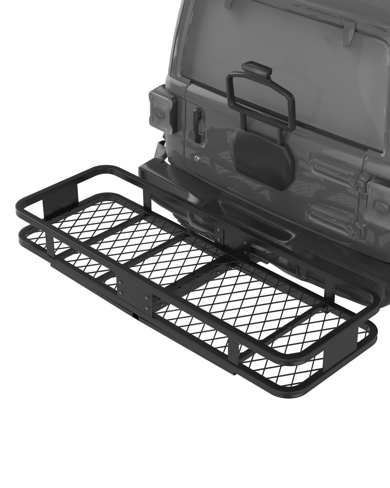 Garvee Porte-Bagages d’attelage Pliable et Robuste 500 lbs – Panier de Coffre arrière en Acier avec rebords Hauts – Compatible Voitures, SUV, Camping, Voyage, Transport de Marchandises – S’adapte
