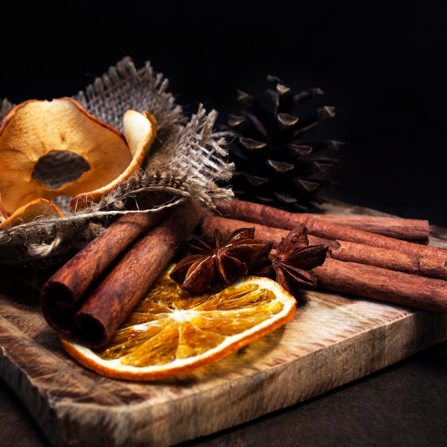 Decorazioni natalizie naturali - fette d'arancia, fette di mela, bastoncini di cannella - Corona d'Avvento Corona di Natale Composizione d'Avvento potpourri
