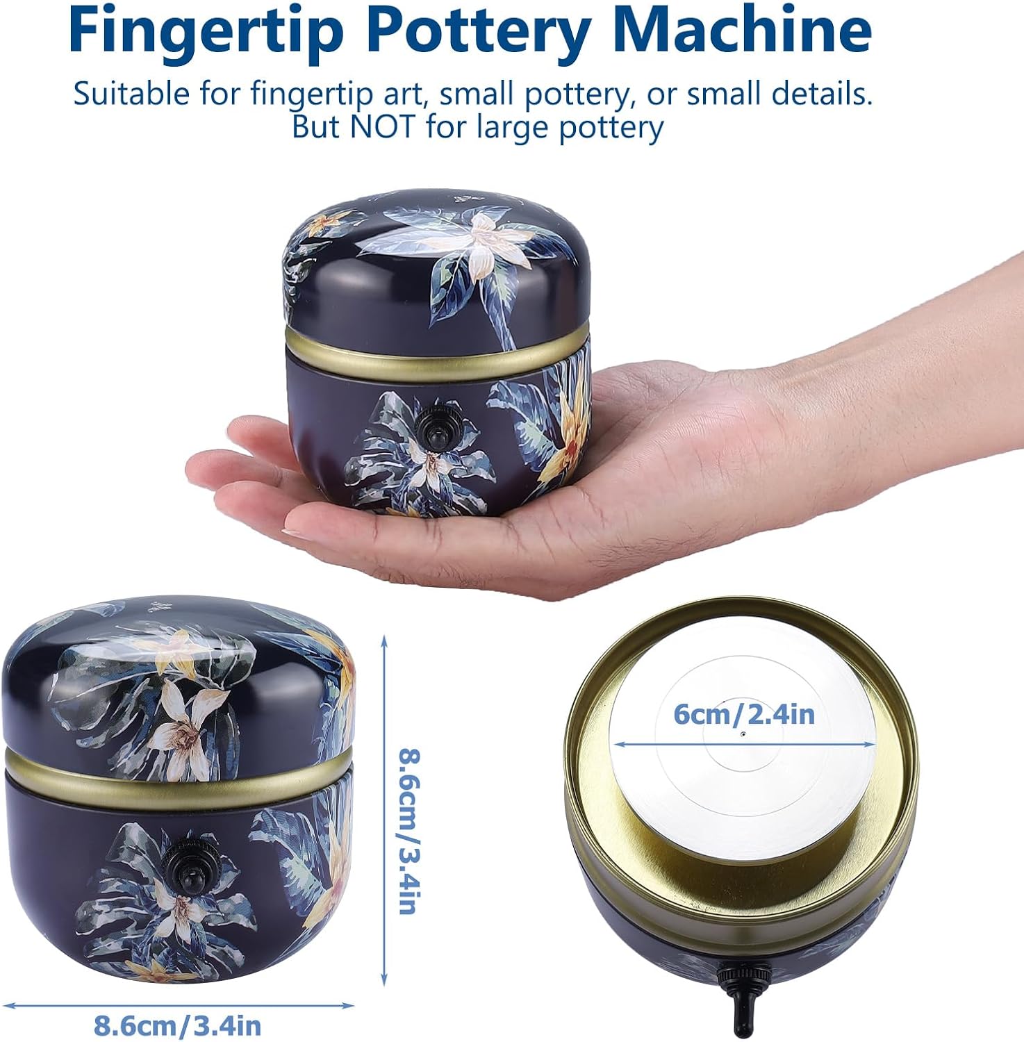 Toolly Electric Mini Pottery Wheel, Small Pottery Wheel, Adjustable Speed Pottery Wheel Forming Machine with Tray for DIY Ceramic Work Clay Art Craft