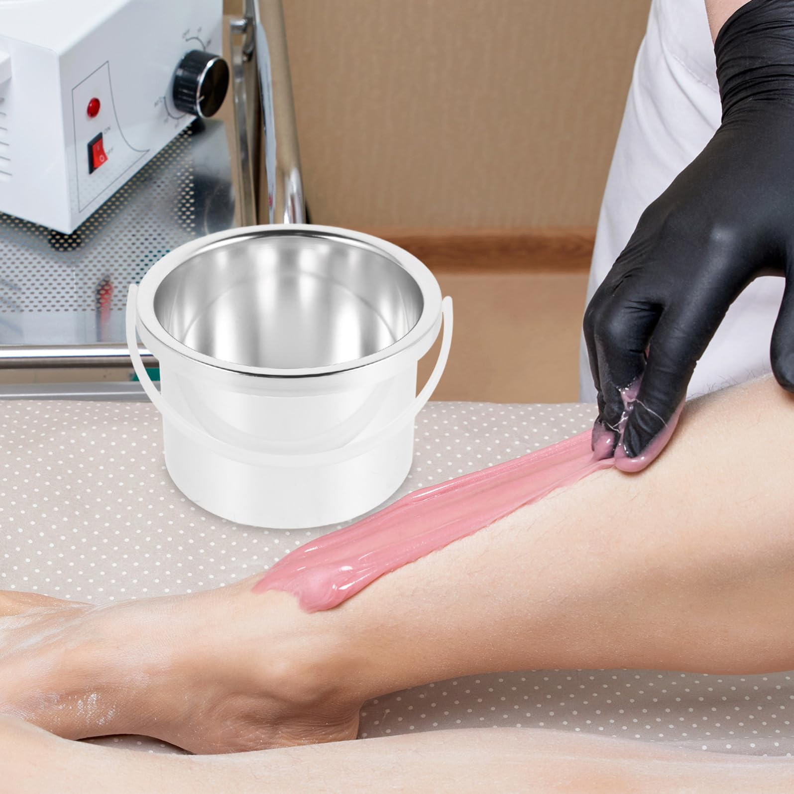 Pentola Interna di Ricambio in Lega di Alluminio da 105mm per Scaldacera, Contenitore Versatile e Facile da Usare per Depilazione e Terapia Cera Argento