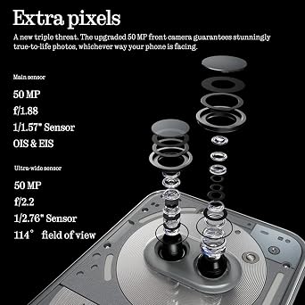 Nothing Phone (2a) Plus 12+256GB - Mobile Phone without Contract with 50 MP Front Camera 50 W Quick Charge Function and (Nothing OS) 2.6 - Grey