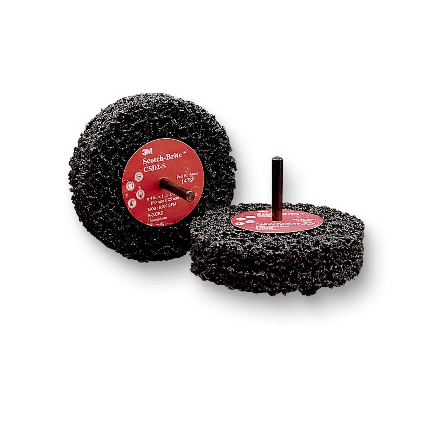 Scotch-Brite (TM) para limpieza y decapado D2, de carburo de silicio, grano 4 diámetro, extra grueso, negro (Pack de 10)