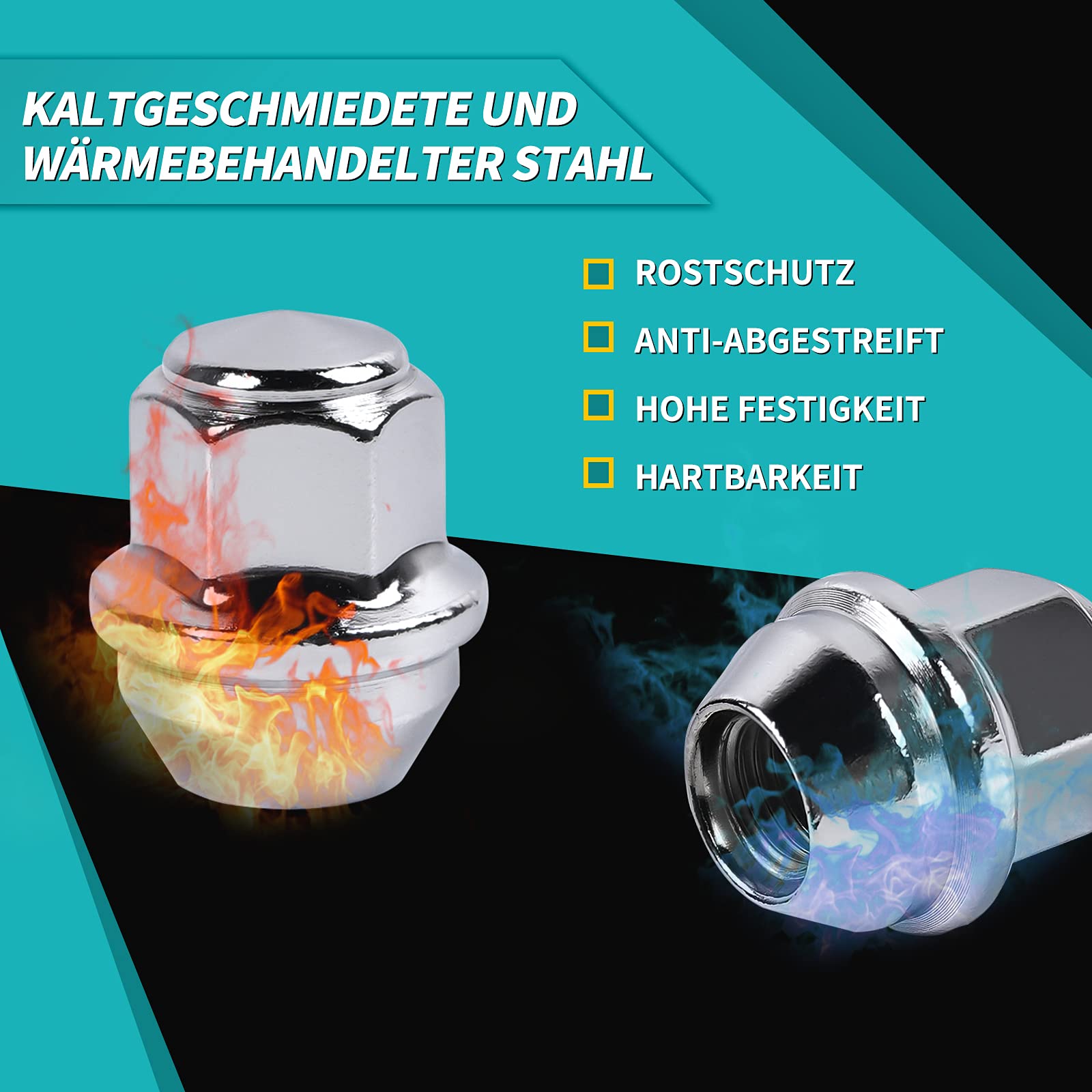 20 Dadi Per Ruote M12x1.5 - Ricambio Per Cerchioni Ford Fiesta, Focus E Altri - Foto 7