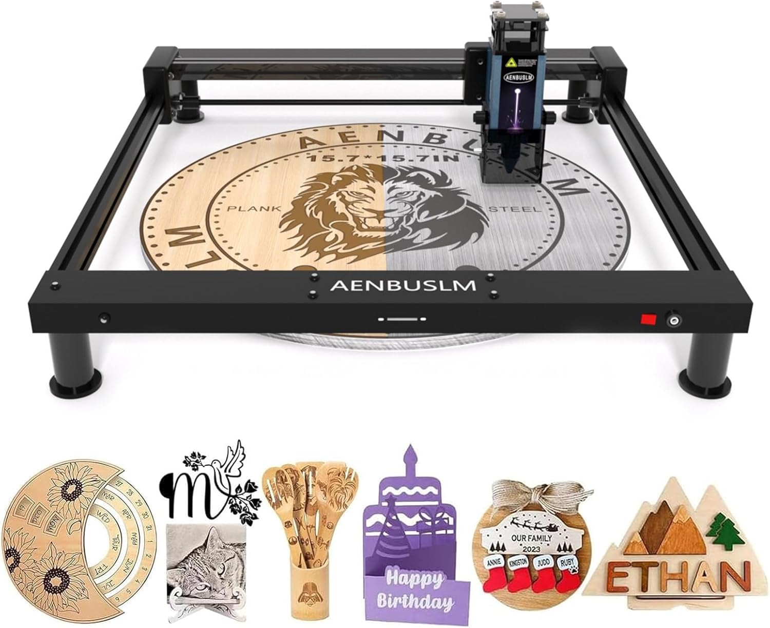 T1 40W Laser Engraver Machine, High-Speed DIY Engraver Offline Use, 400×400mm Area, CNC Laser Engraving Machine for Wood, Metal, Acrylic & Glass, Class 4 (T1-3.5W-LK10)