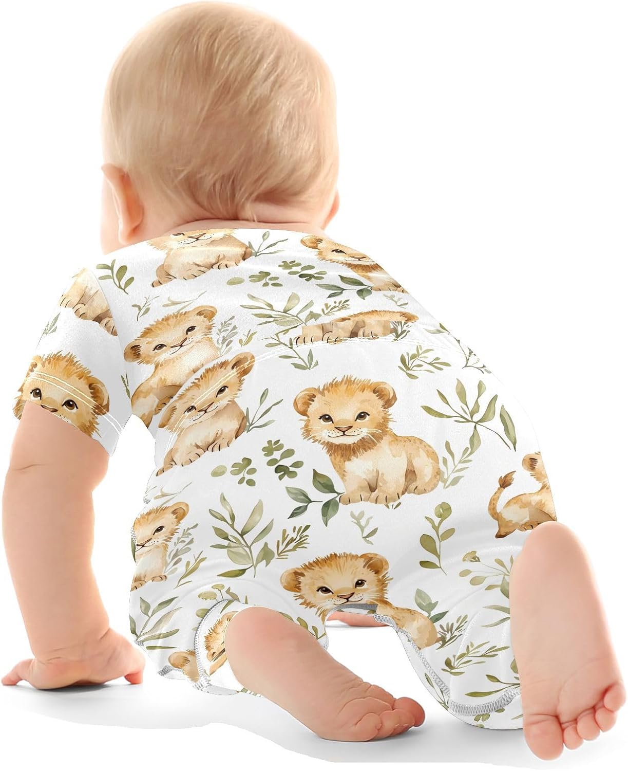 vvfelixl Baby Clothes Lion Cubs Baby Bodysuits Set Unisex Short Sleeve Babys Pants Sets 0-3M