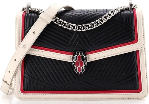 Pre-Loved Serpenti Forever Shoulder Bag Quilted Leather Small, Multicolor