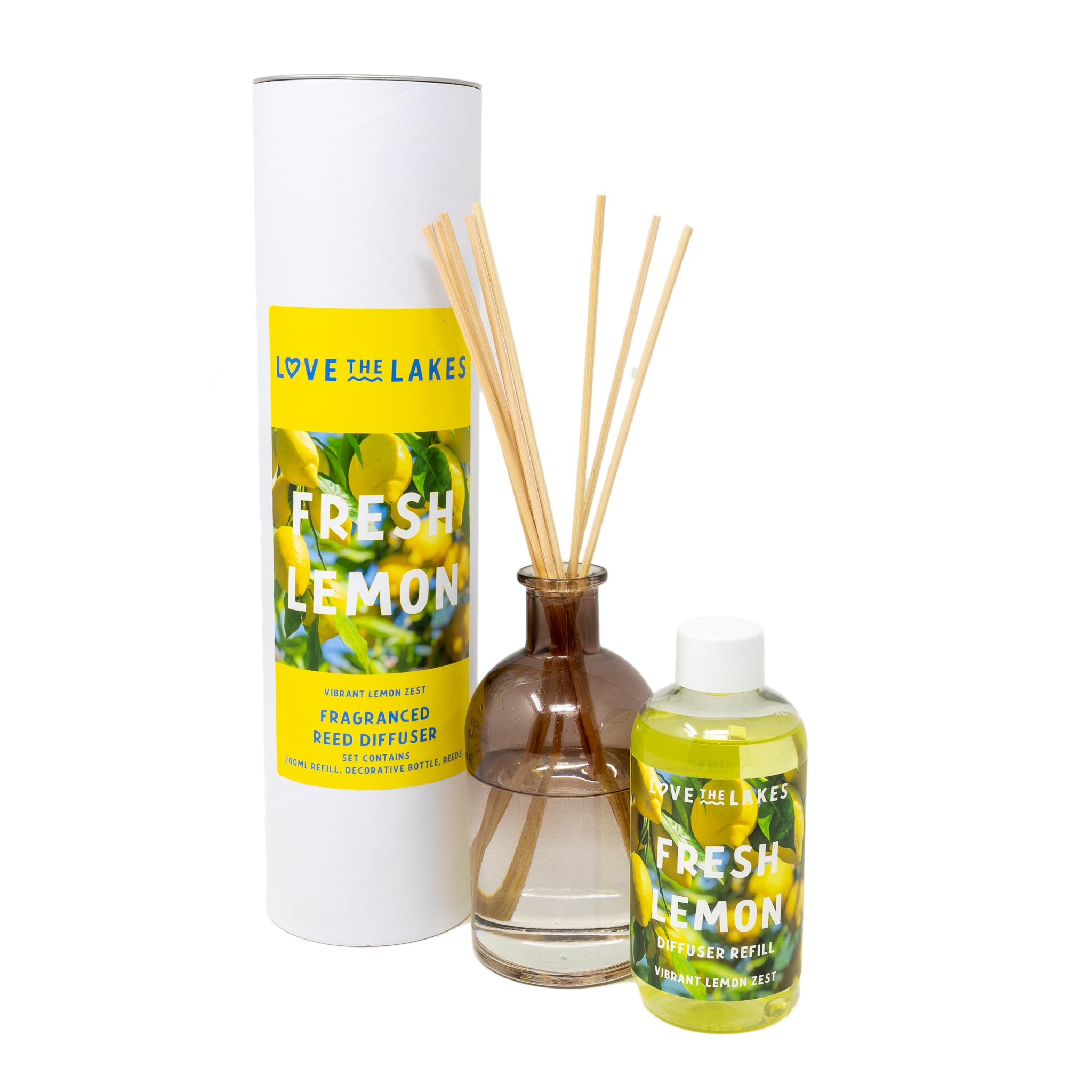 Love The Lakes Light Fresh Lemon Reed Diffuser Set 200Ml