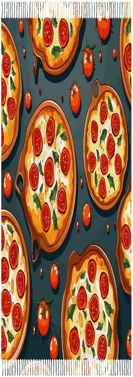 Pizza Food Scarf Womens Warm Winter Scarves Fashion Long Shawls Wraps Thick Blanket Scarfs Soft Tassel Shawl