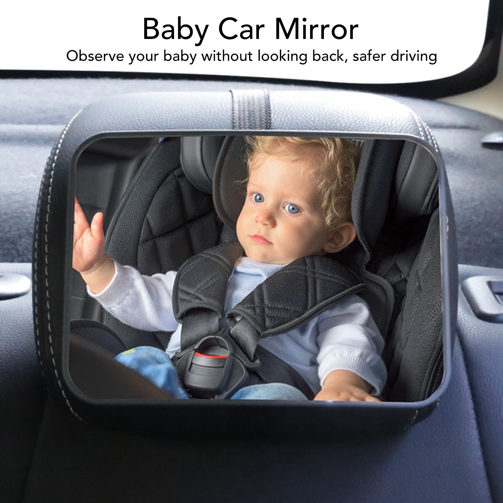 Sunicon Baby Car Mirror, Wide Angle Child Safety Seat Observation Mirror Car Seat Mirror for Infant Newborn
