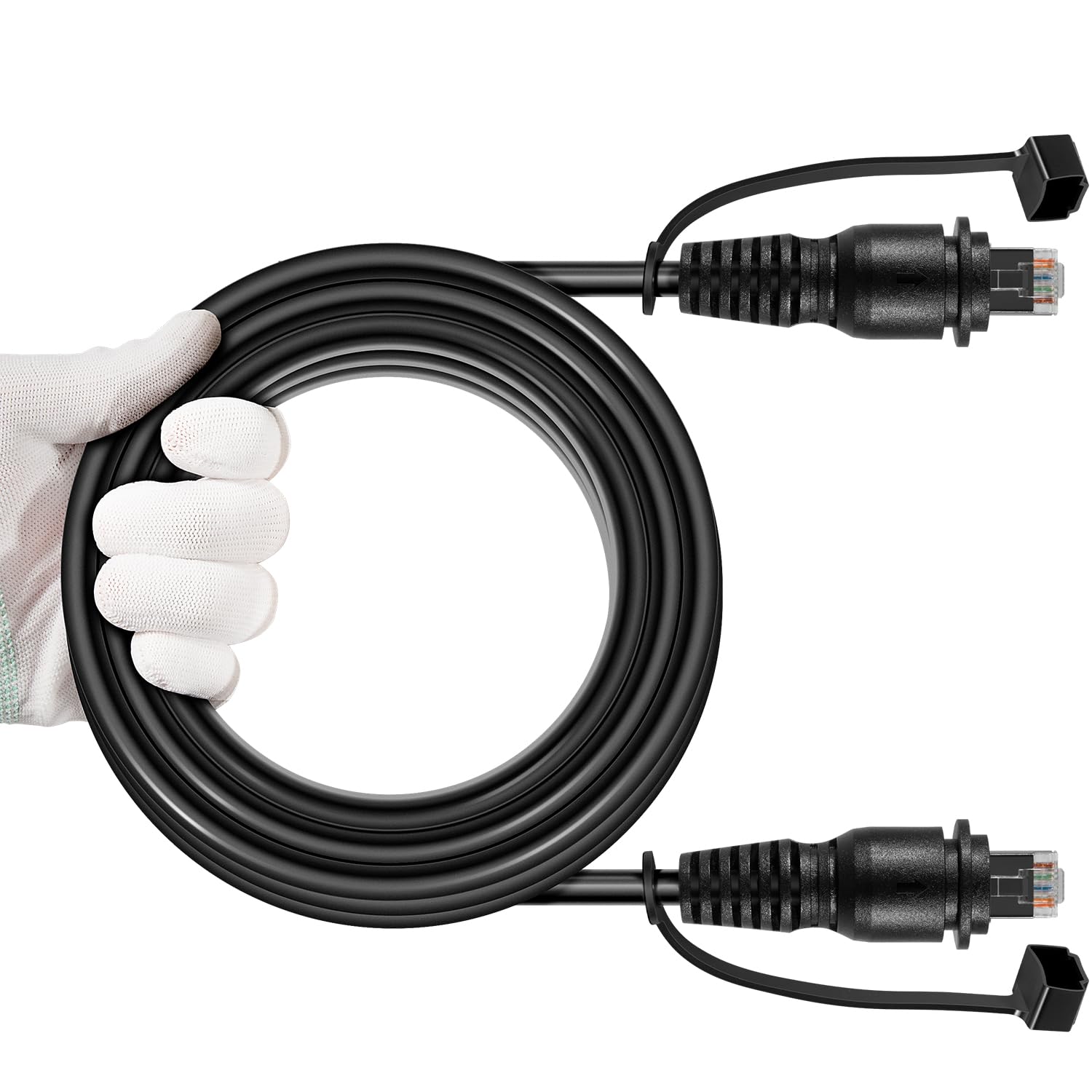 30 Foot Marine Network Cable for Garmin GPSMAP, Fish Finder, Radar, GMR, GMS 10 - RJ45 Male to Male Ethernet Cable for Garmin Navigation,ECHOMAP UHD/Ultra,GCV,GSD, 30FT Trolling Motor Extension Cable