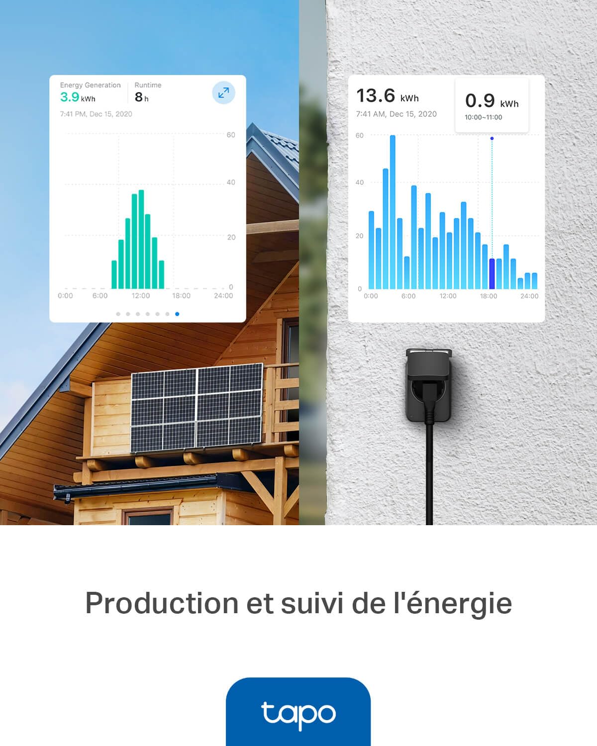 Tapo Prise Connectée Extérieure WiFi Matter, Prise Programmable Extérieure 16A IP54 Étanche, Suivi Consommation Énergie, Commande Vocale/à Distance, Compatible Home Kit, Alexa, Google Home Tapo P410M