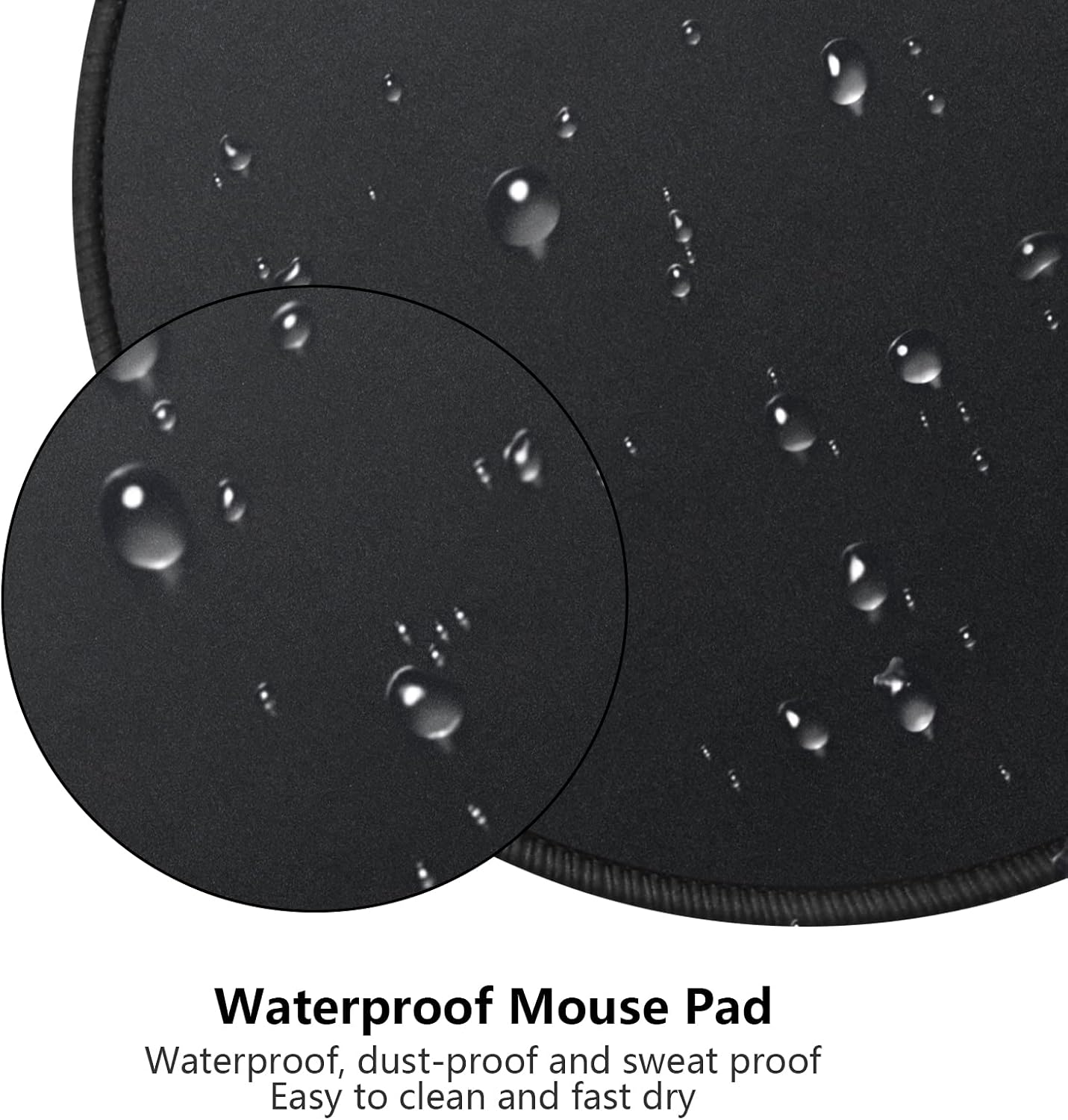 Round Mouse Pad, Small Black Mouse Pads for Wireless Mouse, Mouse Pad for Desk, Premium-Textured Mouse Pad, Durable Portable Travel Mousepads, Home Office Desk Accessories 7.87 x 7.87 Inch