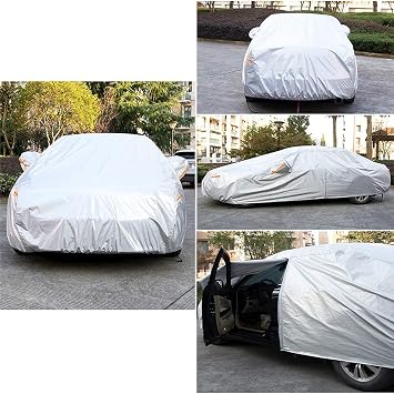 kayme 6 Layers Car Cover Waterproof All Weather for Automobiles and car Cover Windproof Straps