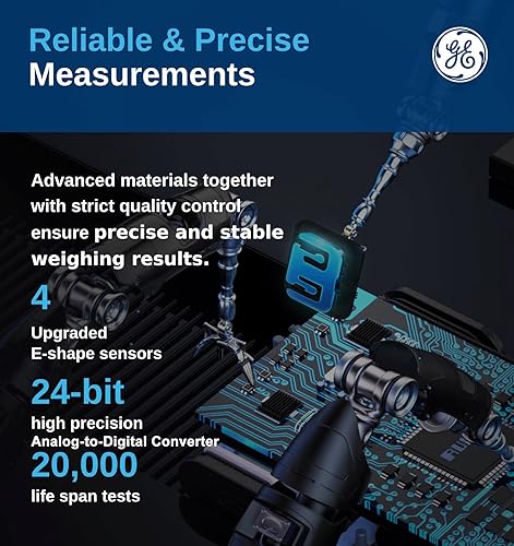 Miniatura 4 de GE Báscula inteligente para peso corporal con pantalla LCD todo en uno báscula de peso recargable báscula de grasa corporal Bluetooth báscula de