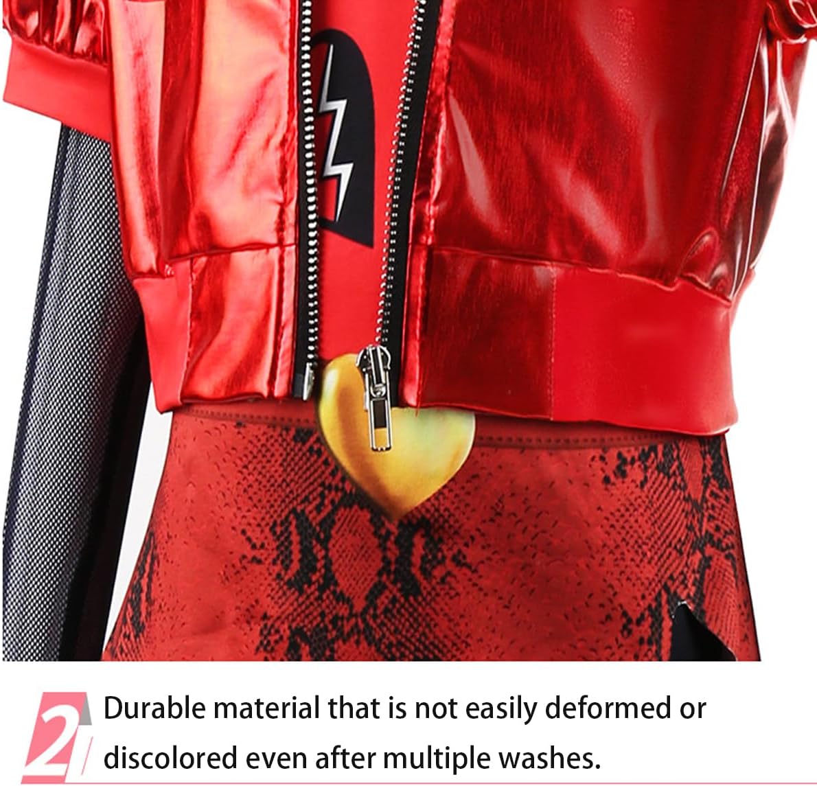 Red Costume for Girls - Rise Red Costume Includes Heart Shirt Jacket Pants Set Party Dress up for Kids 4-14Y