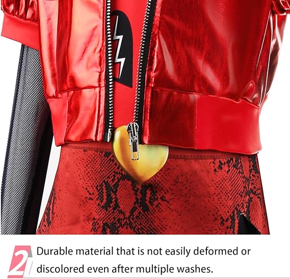 Red Costume for Girls - Rise Red Costume Includes Heart Shirt Jacket Pants Set Party Dress up for Kids 4-14Y