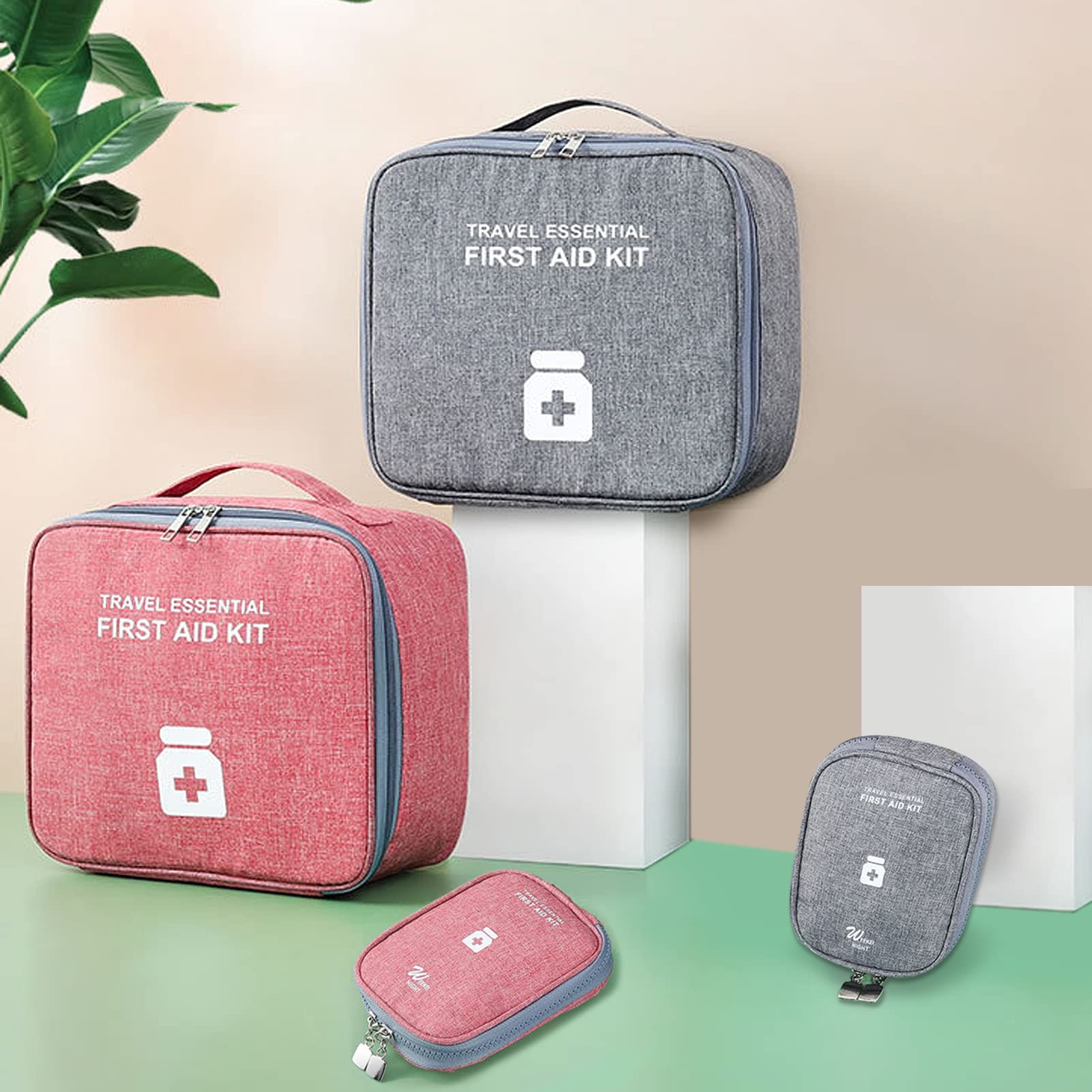 2Pcs Botiquín de Primeros Auxilios,Primeros Auxilios Portátil Bolsa,Kit de Primeros Auxilios,para Oficina,Hogar, Deportes, Viajes, Camping,Senderismo