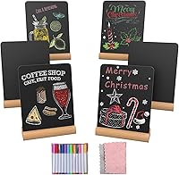 Vista 7 de Paquete de 6 letreros de pizarra de tiza, 6 x 8 pulgadas con soporte, letrero de pizarra de tiza de mesa para alimentos, pequeñas empresas