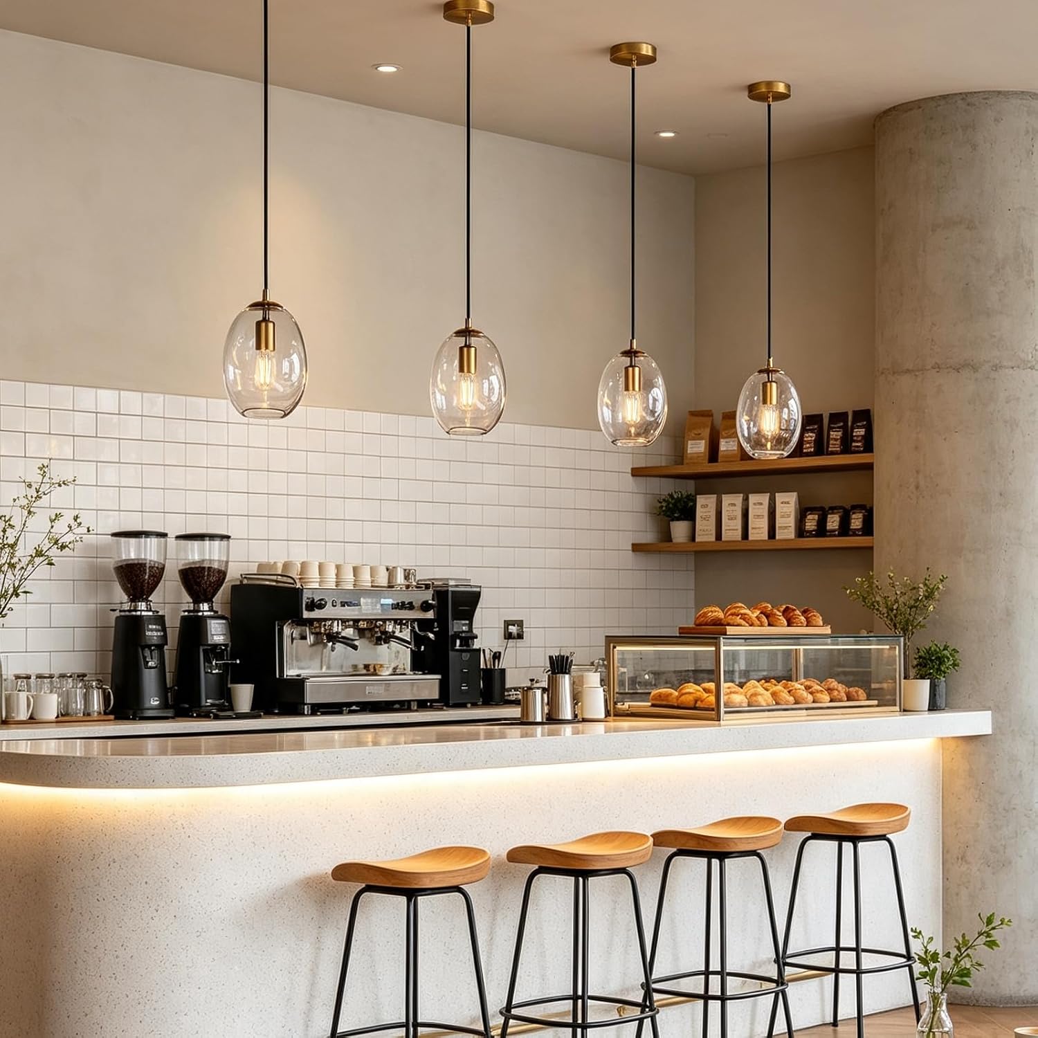Pendant Lights,Hanging Lights 1 Pack Glass Organic Adjustable Cord 8 Inch image 5
