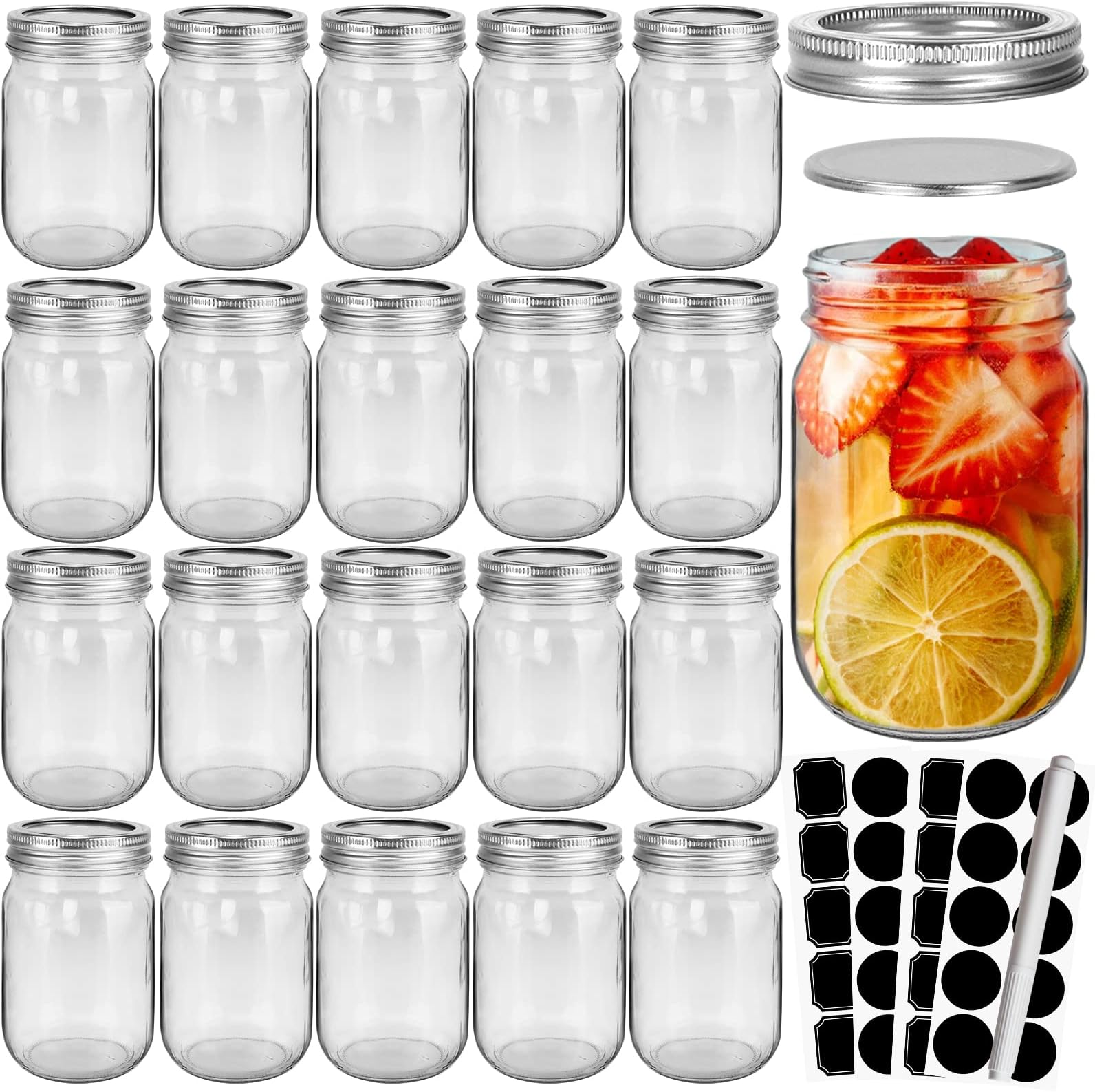 20 Pcs 12oz Mason Jars