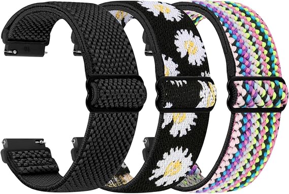 TumpCez Elastic Watch Straps 16 mm 18 mm 19 mm 20 mm 22 mm 24 mm Quick Release Nylon Strap Adjustable Breathable Sports Bands Replacement Strap for Men and Women
