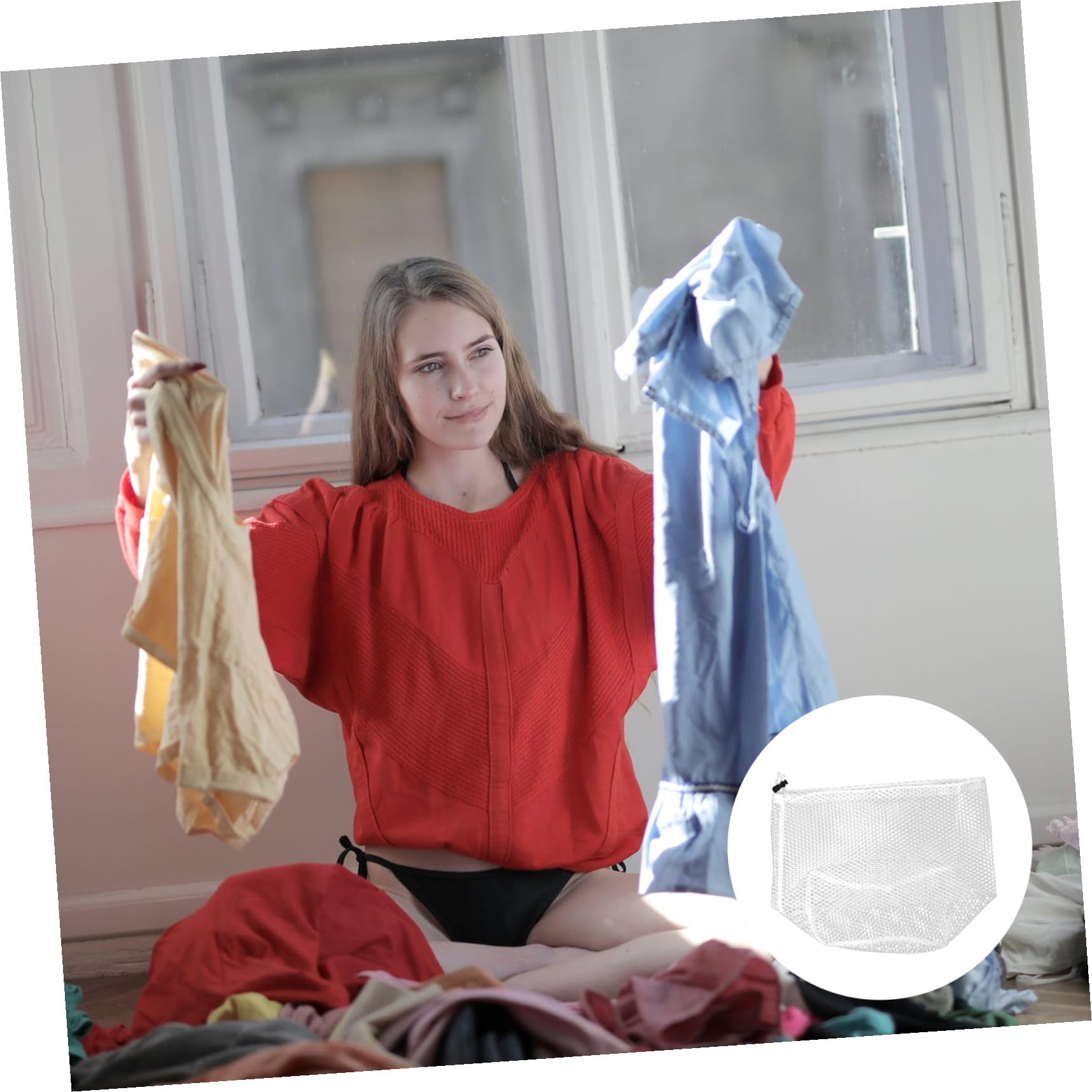 BESTYASH Wäschesäcke und Schützen Kleidung für Waschmaschine 5 Stück aus Polyester Verstärkt mit Kordelzug Verhindern Verformung im Haushalt