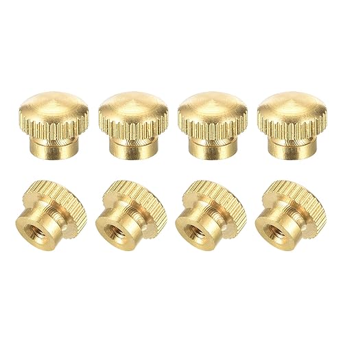 uxcell Tuercas moleteadas de latón, M3x0.0.197 in redondo escalonado perillas sujetadores para impresora 3D, equipo electrónico, 8 piezas