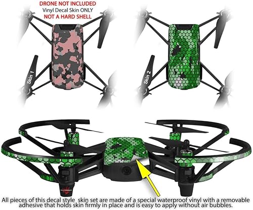 Miniatura 2 de Skin Decal Wrap 2 Pack Compatible with DJI Ryze Tello WraptorCamo Old School Camouflage Camo Pink Drone NOT Included