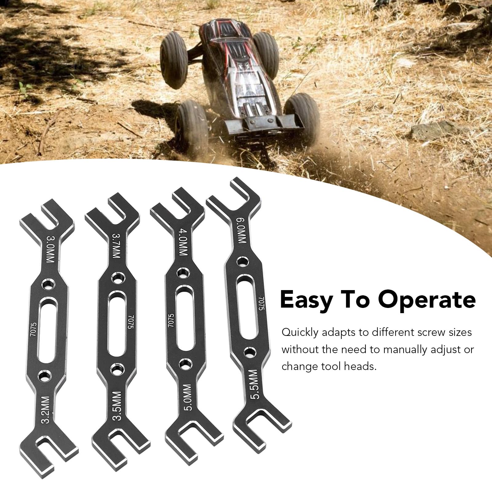 Dilwe Chiave di Regolazione Tirante RC, Strumento per Rimozione Giunto Sferico per Auto RC in Lega di Alluminio per Auto RC Modello 1/10 1/16 3.0mm‑6.0mm (Black)