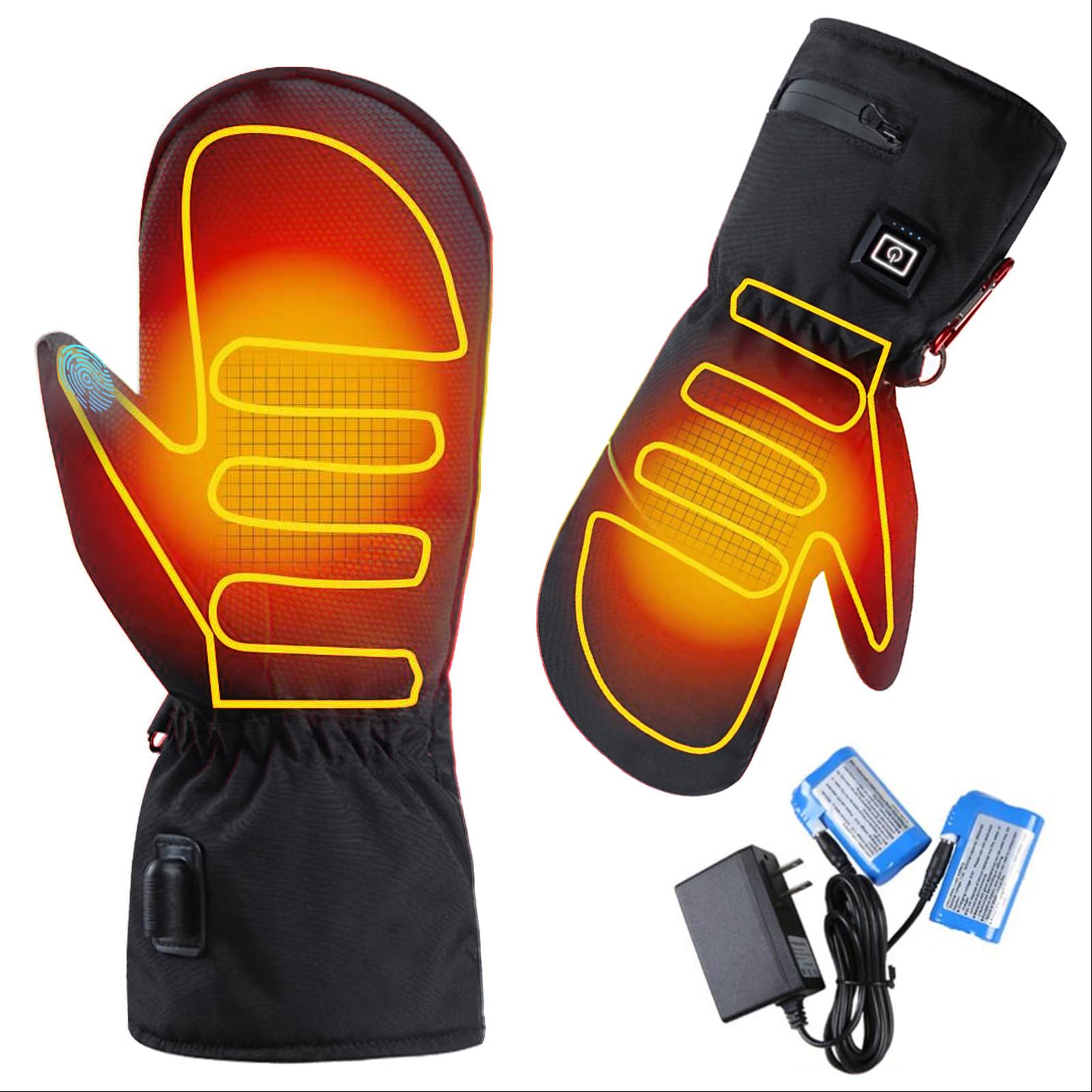 Calefactables, Térmicos con Pantalla Táctil, Manoplas Calefactoras Recargables de 2600 Mah, Forro Antideslizante, 3 Modos de Calefacción para Ciclismo, esquí,