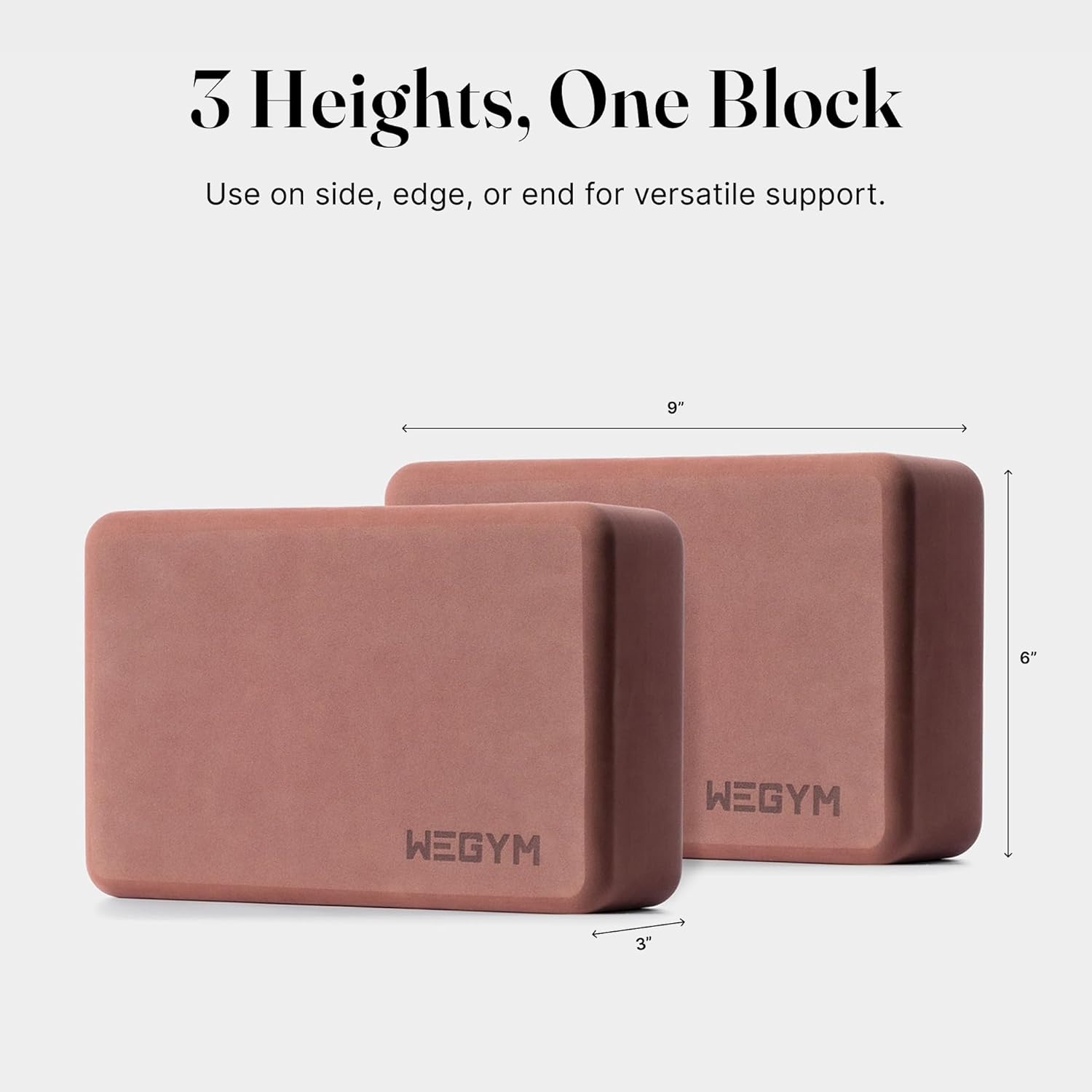 WeGym Yoga blocks with Anti-Slip, Comfortable Grip, Sturdy Sides for Secure Workouts at Home, for Yoga, and Pilate Training