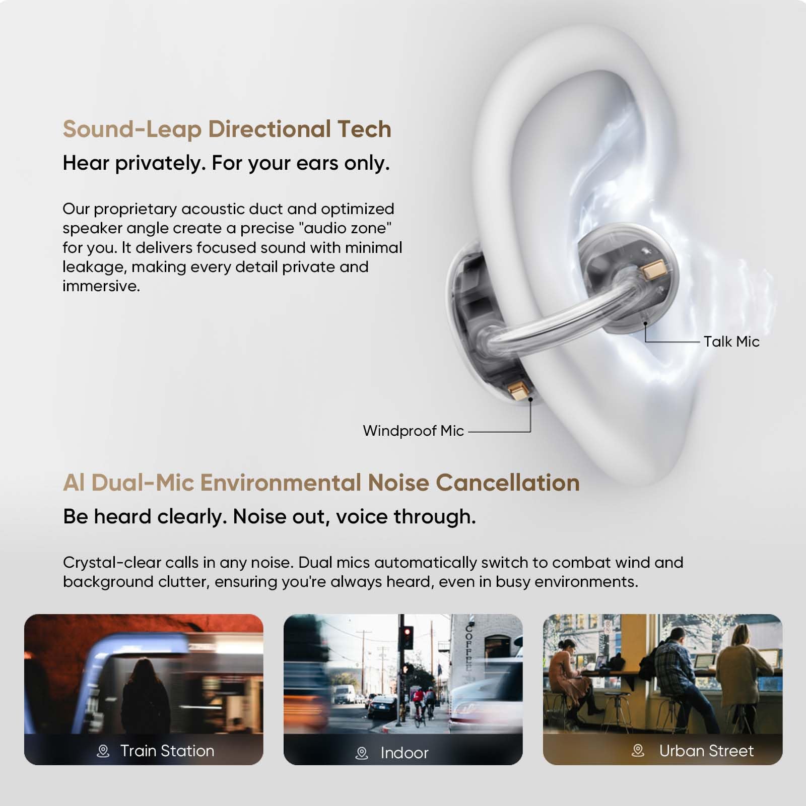 realme Buds Clip Auricolari Bluetooth, Cuffie Wireless Clip-on Aperte, Batteria 43h, Resistenza IPX55, 45ms Bassa Latenza, Audio Spaziale 3D, Traduttore IA, Algoritmo NextBass, Oro