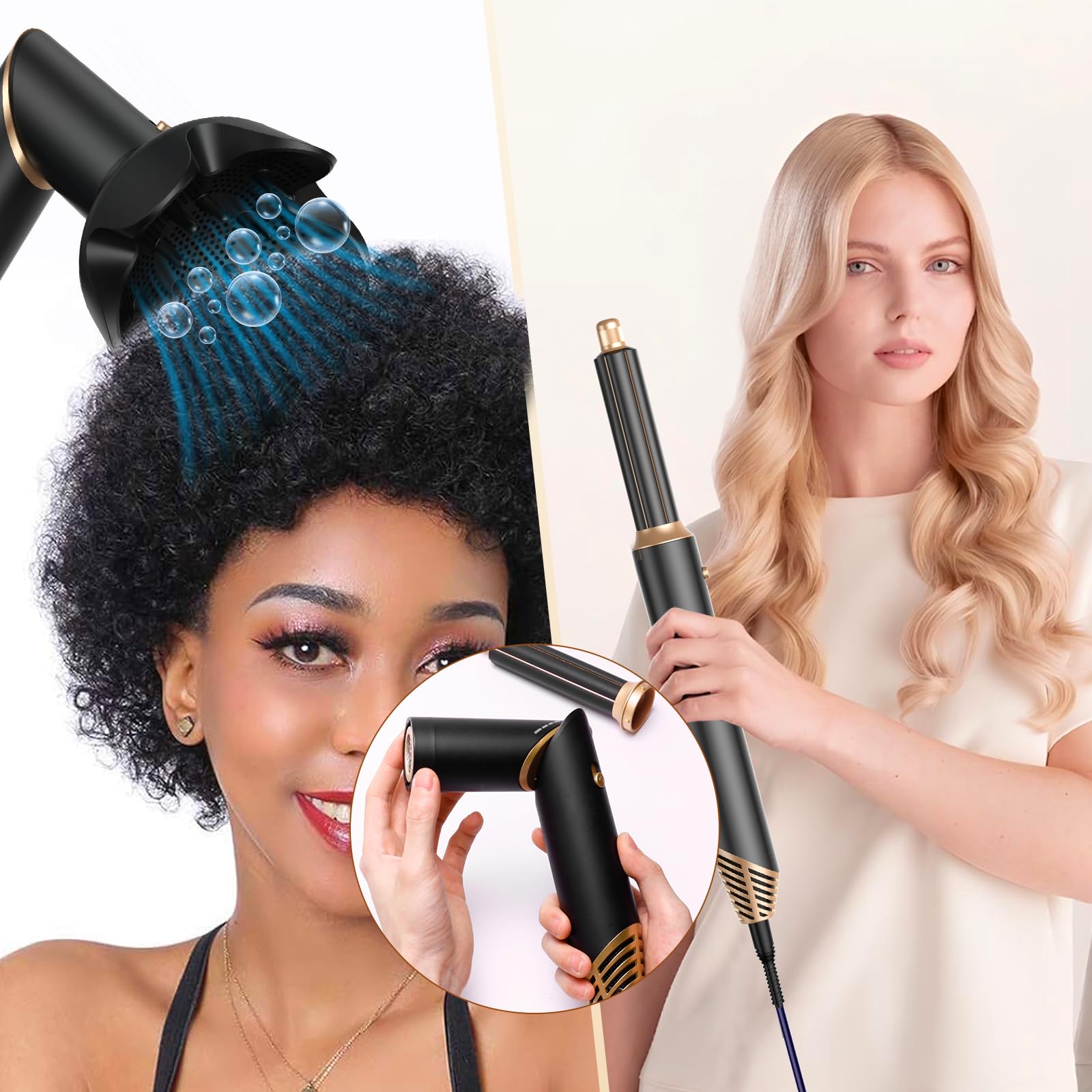 Amazon.co.jp: 6イン1ヘアドライヤーブラシ、折りたたみ式ブロー