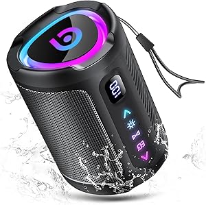 aowoka Portable Wireless Bluetooth Speaker with LED Lights, Smart Digital Display+Smart EQ, Powerful Bluetooth Speaker Bas…