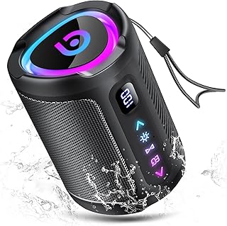 Portable Wireless Bluetooth Speaker with LED Light, Smart Digital Display+Smart EQ, Powerful Bass Bluetooth Speaker, Bluet…