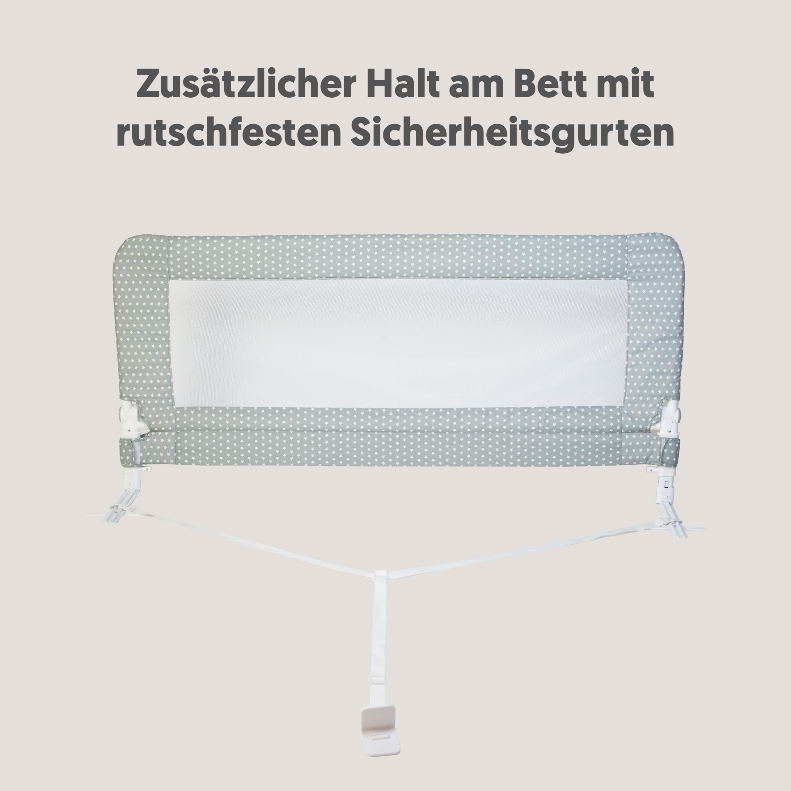 Interbaby Bettgitter Rausfallschutz 90 cm klappbar | Bettschutzgitter Baby Kinder 18 Monate–5 Jahre | Rausfallschutz Bett Kinderbett Elternbett | Ausziehbett, Netzgewebe, Schutzgitter | Sternmodel