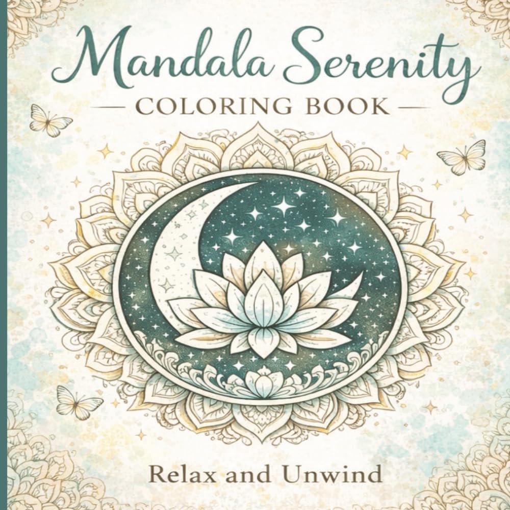 Mandala Serenity Coloring Book Relax and Unwind: For Adults, Teens, Tweens, and Kids | Single Sided Pages Easy and Simple Designs Ideal for Relaxation and Fun