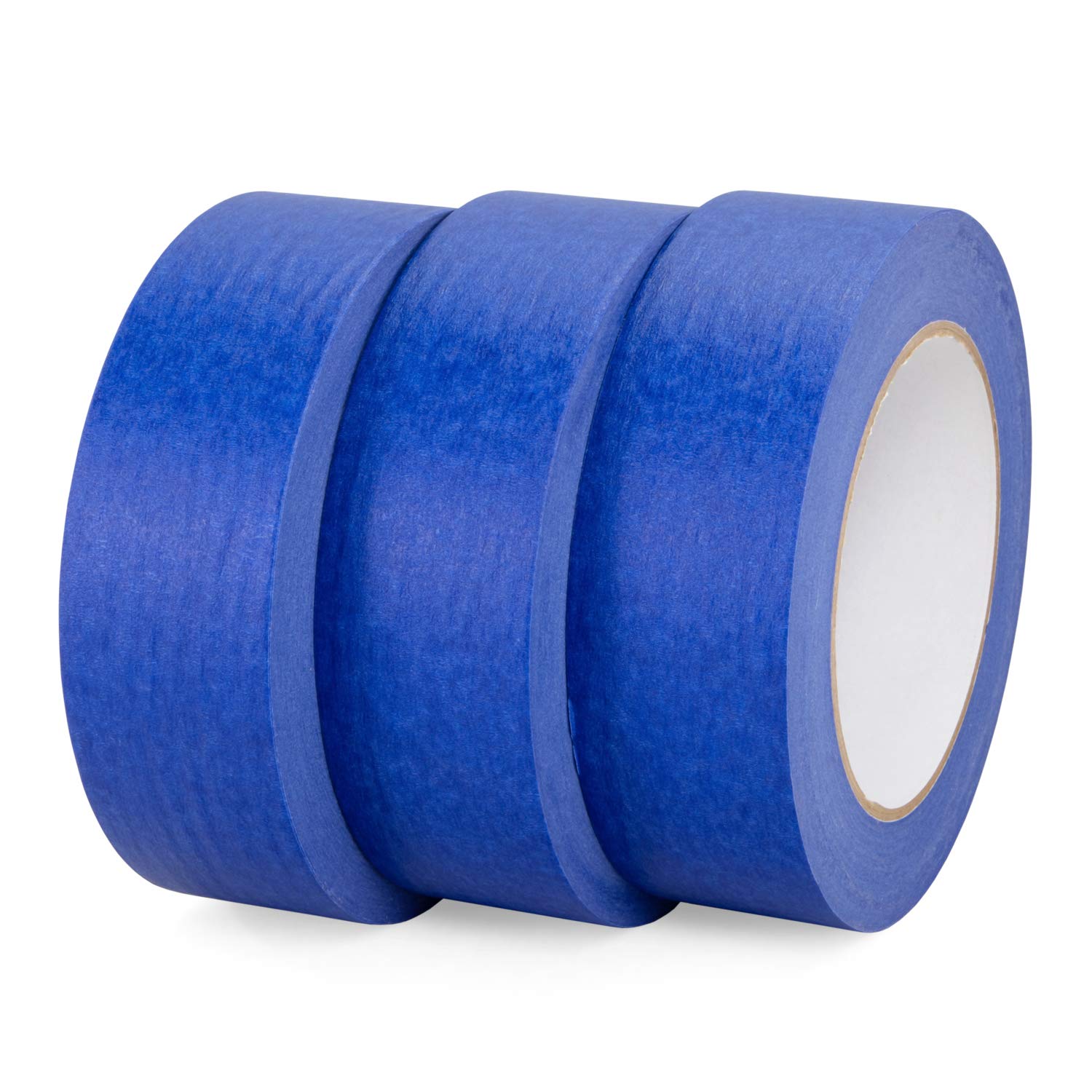 IDL Packaging 3 rolki 1 1/2 cala x 60 jardów niebieskie malowidła taśma do malowania, kauczuk naturalny
