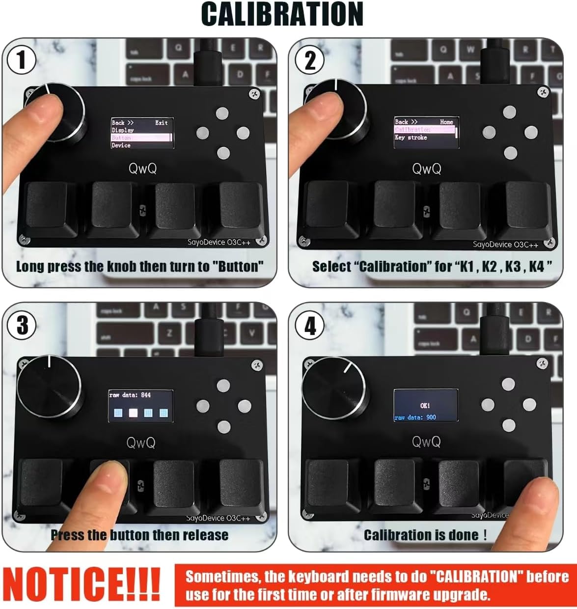 SayoDevice O3C++ OSU Keyboard Rapid Trigger Hall Switches Magnetic Linear Switches Keyboard with Knob and Screen,Copy Paste,Shotcut,Macro Hotswap Mini Keypad (Black)