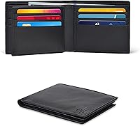 Vista 45 de Carteras RFID delgadas para hombres - Cartera de bolsillo frontal de piel genuina Marrón vintage