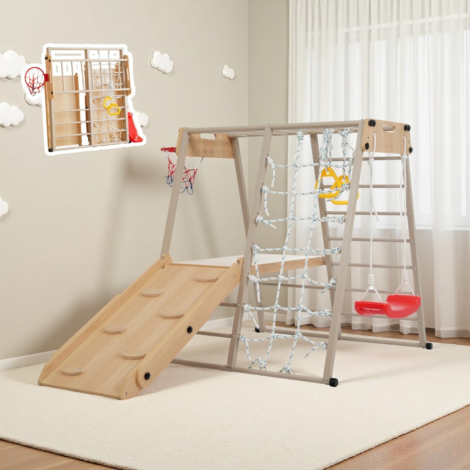 Amazon.co.jp: SOFTSEA ジャングルジム 室内 屋外 遊具 9in1