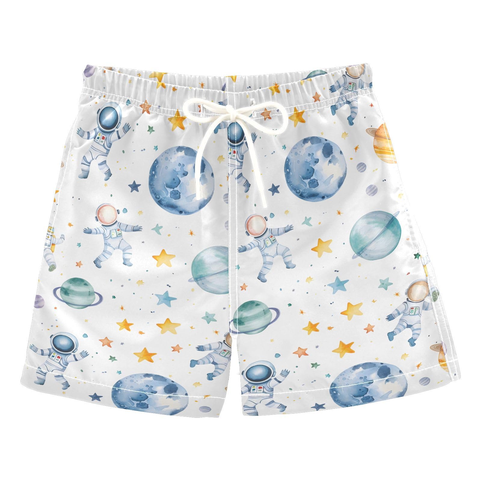 senya Watercolor Planets Astronauts Boys Swim Trunks Toddler Shorts Swimwear Boardshorts Multicoloured
