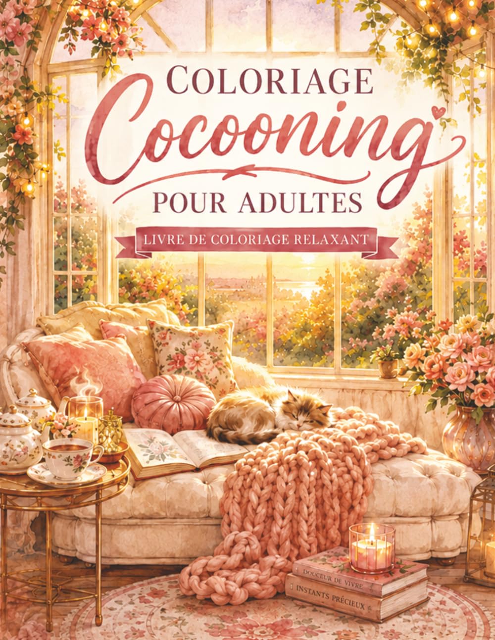 Coloriage Cocooning pour Adultes: Livre créatif de relaxation avec scènes de douceur, espace maison, rituels de thé, fleurs et ambiance zen à remplir de couleurs