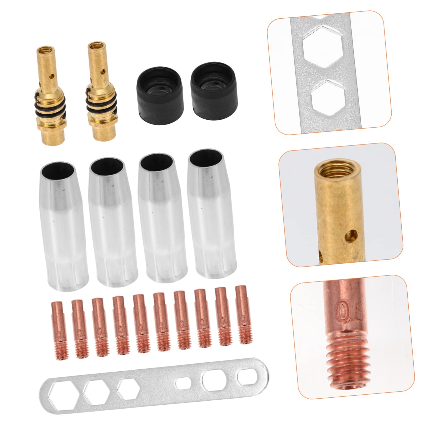 UKCOCO 38pezzi Kit Accessori Per Saldatura Ugello Da Diffusore e Adattatore Per Mig Compatibile e Facile Da Sostituire Materiale Per Lunghe Prestazioni