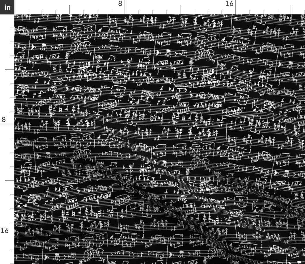 Spoonflower Fabric - Hand Music Black Musical Notes Classical Printed on Petal Signature Cotton Fabric by The Yard - Sewing Quilting Apparel Crafts Decor