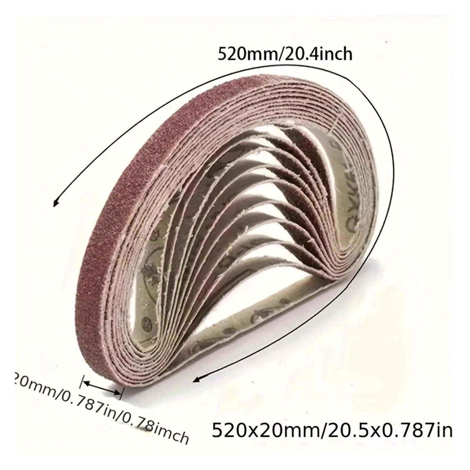 Rotolo di carta vetrata, Confezione da 10 pezzi 520x20mm Grana 60/100/240/320/800 legno metallo(10Pcs 320Grits)